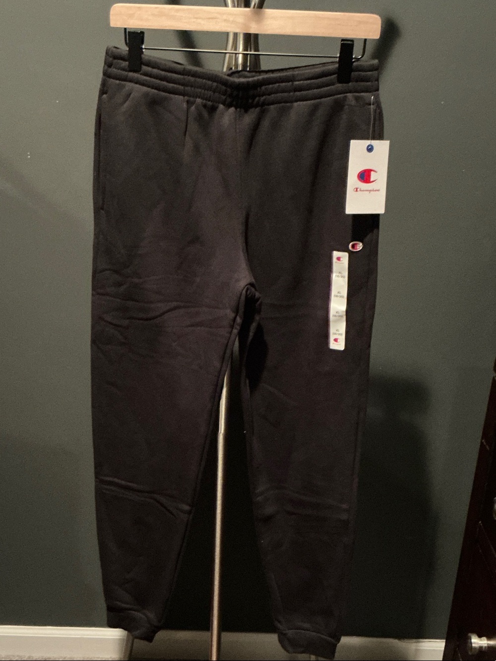 Champion Kids Black Jogger Sweatpants with Logo Tag